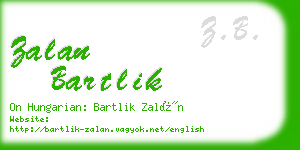 zalan bartlik business card